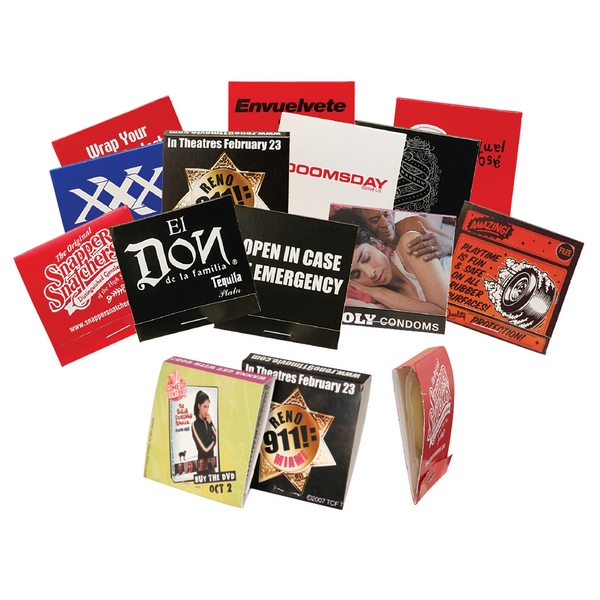 JST21422 Condom Matchbook with Full Color Custom Imprint